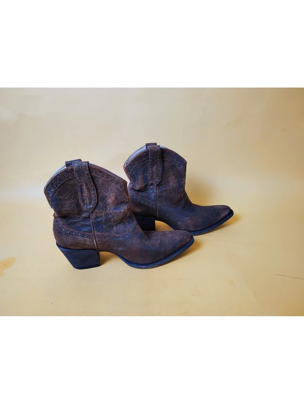 Idyllwind Brown Leather Studded Western Boots Cowboy Ankle Women's Size 11 B